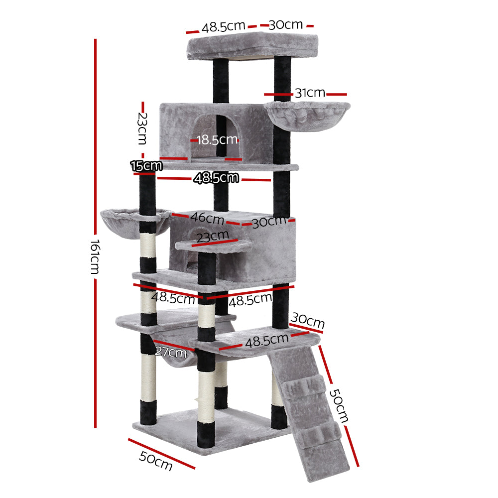 161cm Cat Tower Scratching Post Tower Wood Condo House Play Bed