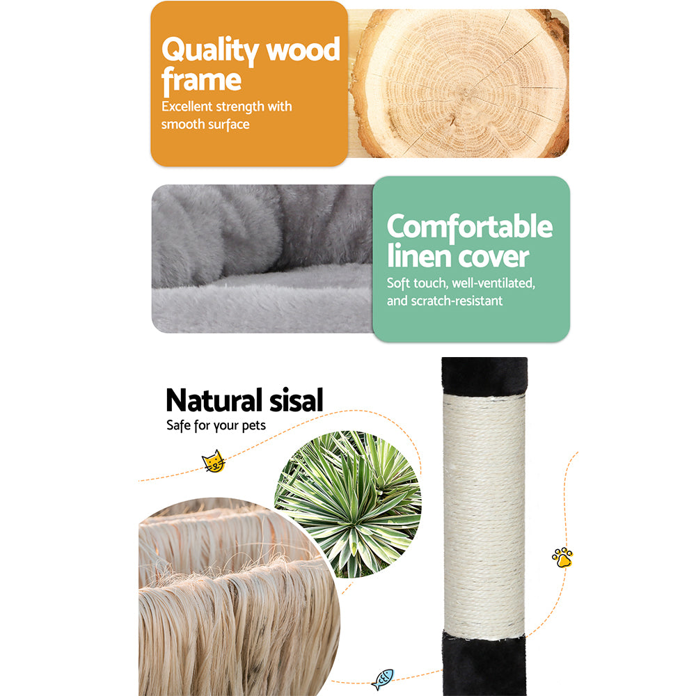 161cm Cat Tower Scratching Post Tower Wood Condo House Play Bed