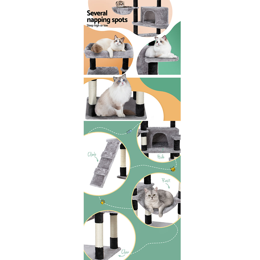161cm Cat Tower Scratching Post Tower Wood Condo House Play Bed
