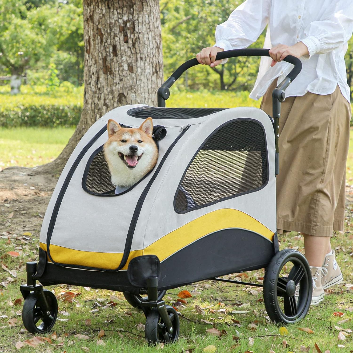 Dog Stroller Pet Pushchair Foldable Travel Cart size XL